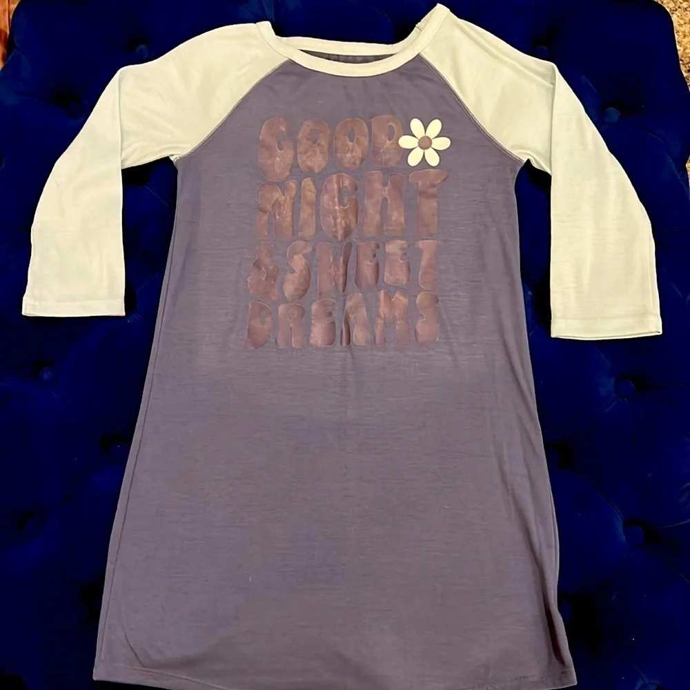 SO good for life brand 3/4 sleeve nightgown for small girls size small 7